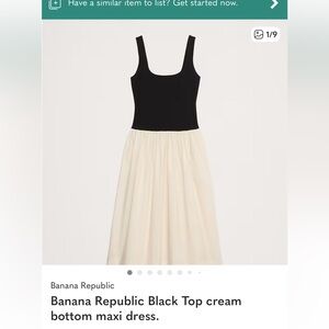 Banana Republic Black and Cream Maxi Skirt